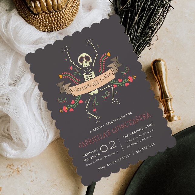 Invitación Día de los Muertos Tema Quinceanera (Subido por el creador)