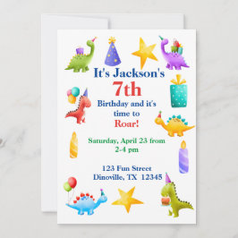 Invitación Día de los Niños Dino Coloridos