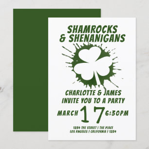 Invitación Día de los Patrocinadores Fiesta Irlandés Shamrock