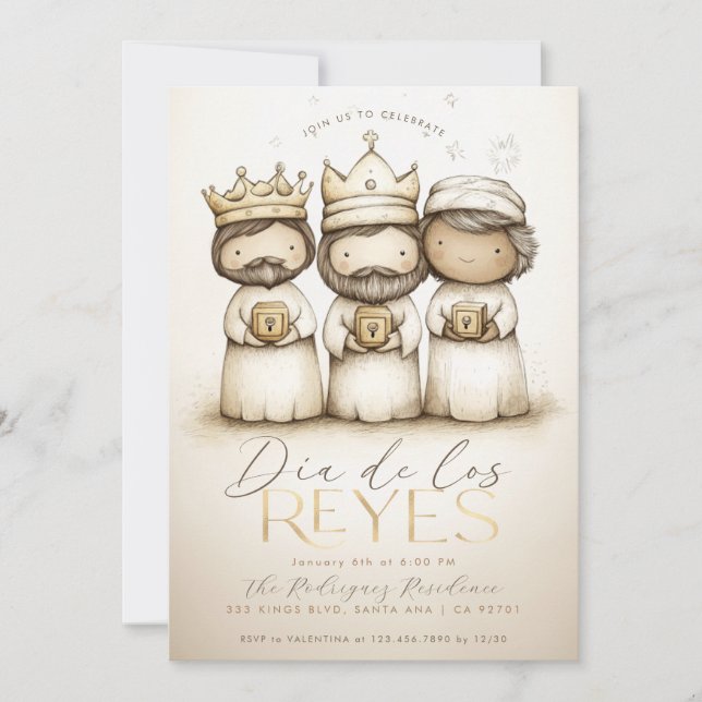 Invitación Día de los Reyes México Día De Los Reyes Fiesta (Anverso)