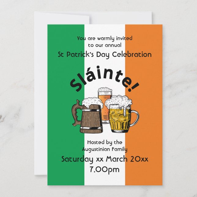 Invitación Día de los Sláinte Beer (Anverso)