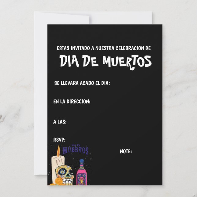 INVITACIÓN DIA DE MUERTOS (Reverso)