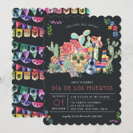 Invitación Día de Muertos Celebración de Calaveras de Azúcar