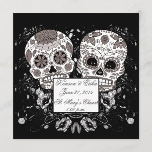 Invitación Día de Muertos Cráneo de Azúcar Boda o Evento de F