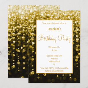 INVITACIÓN DÍA DE NACIMIENTO DE PERSONALIZADO DE DIAMANTES EN