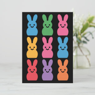 Invitación Día de Pascua Bunny Eggs Plaid Leopard