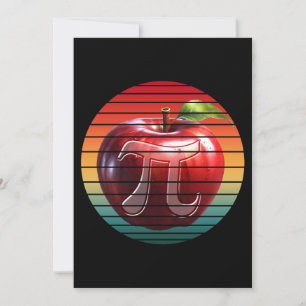 Invitación Día de Pi de Manzana Fruta Vintage Moderno
