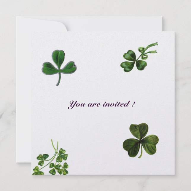Invitación DÍA DE SAINT PATRICK FIESTA shamrock hielo verde b (Anverso)