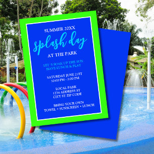 Invitación Día de salpicar en el evento de verano Park Fun Ki