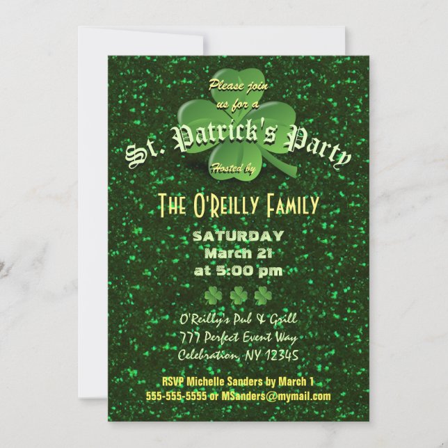 Invitación Día de San Patricio (Anverso)