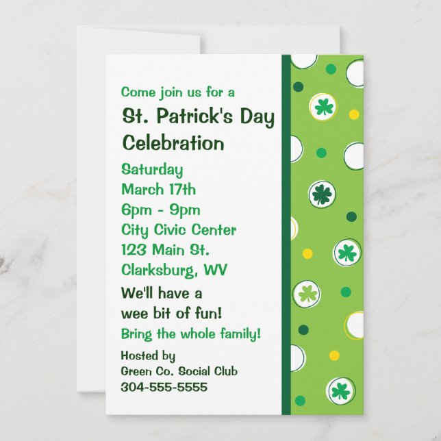 Invitación Día de San Patricio (Anverso)