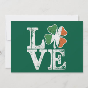 Invitación Día de San Patricio Amor Afortunado Trébol Verde I
