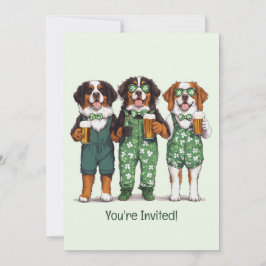 Invitación Día de San Patricio Bernese Mountain Dogs