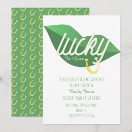 Invitación Día de San Patricio Bridal Shower Labios Verde Afo
