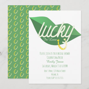 Invitación Día de San Patricio Bridal Shower Labios Verde Afo