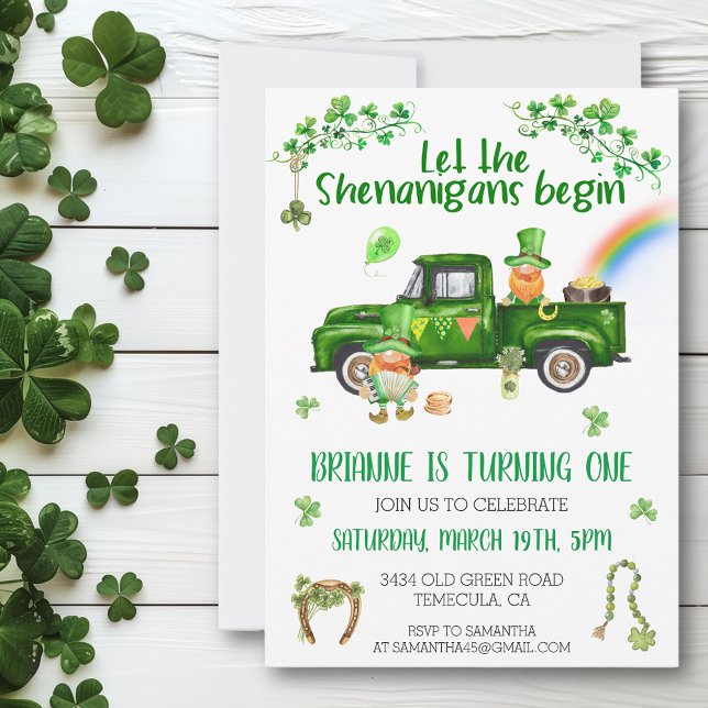Invitación Día de San Patricio Camión Cumpleaños Shenanigans (Subido por el creador)