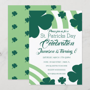 Invitación Día de San Patricio Celebración Trébol Verde Arcoí