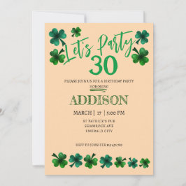 Invitación Día de San Patricio Cumpleaños Lets fiesta shamroc