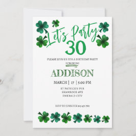 Invitación Día de San Patricio Cumpleaños Lets fiesta shamroc