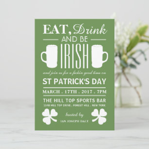 Invitación Día de San Patricio de Shamrock y Cerveza