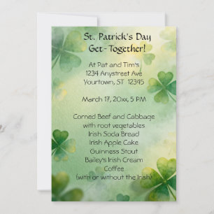 Invitación Día de San Patricio de Tréboles Soñadores