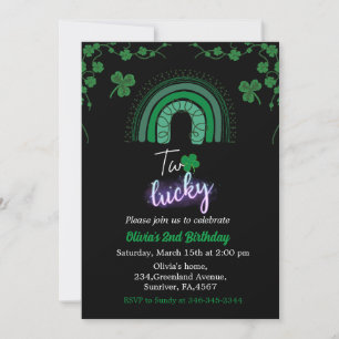 Invitación Día de San Patricio dos afortunados fiestas de seg