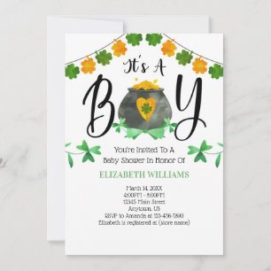Invitación Día de San Patricio es un niño Baby Shower