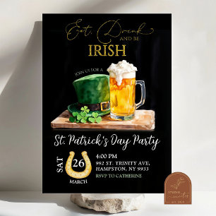 Invitación Día de San Patricio Fiesta de Vacaciones de la Cer