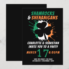 Invitación Día de San Patricio Irlandés Shamrock Shenanigans