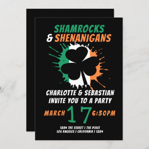 Invitación Día de San Patricio Irlandés Shamrock Shenanigans 