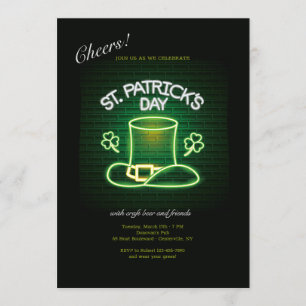 Invitación Día de San Patricio Neon