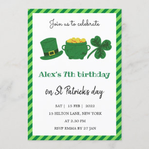 Invitación Día de San Patricio Noviembre Shamrock Green