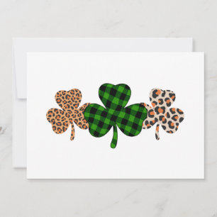 Invitación Día de San Patricio Suerte Irlandés Verde Cuadros 