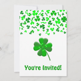 Invitación Día de San Patricio Tréboles Personalizados Planos