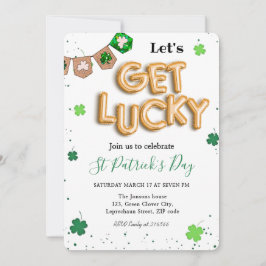 Invitación Día de San Patricio Verde Fiesta de la suerte de t