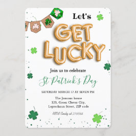 Invitación Día de San Patricio Verde Fiesta de la suerte de t