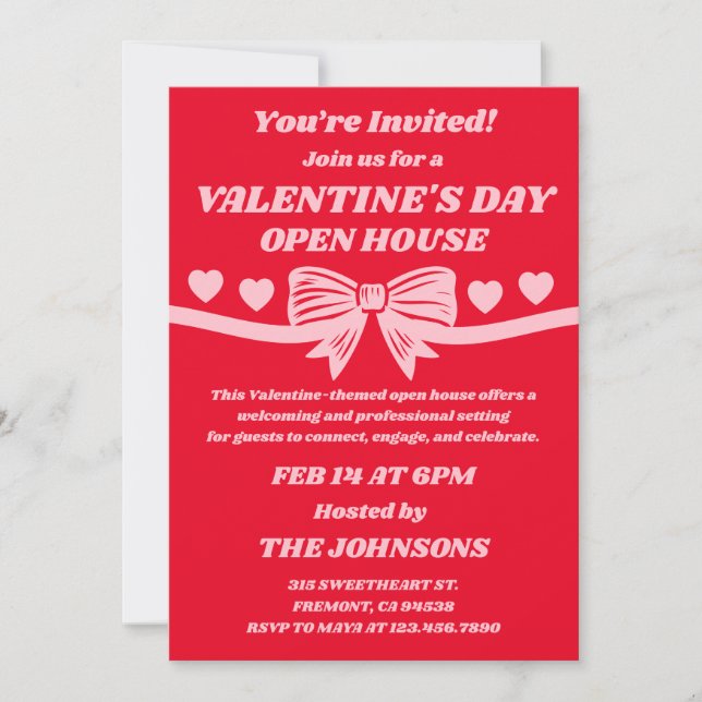 Invitación Día de San Valentín Casa Abierta (Anverso)
