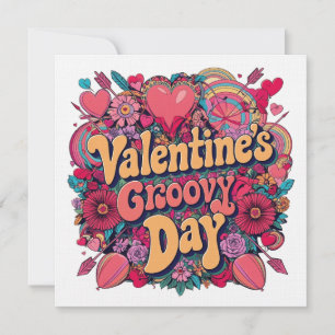 Invitación Día de San Valentín, clipart retro