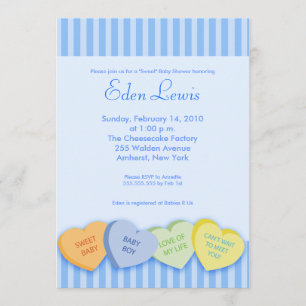 Invitación Día de San Valentín Conversation Heart Baby Shower