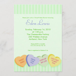 Invitación Día de San Valentín Conversation Heart Baby Shower