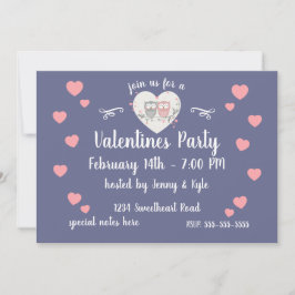 Invitación Día de San Valentín de búhos amorosos