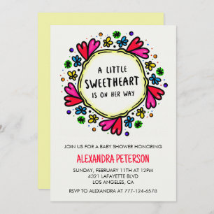 Invitación Día de San Valentín de la ducha de bebé corazón ca