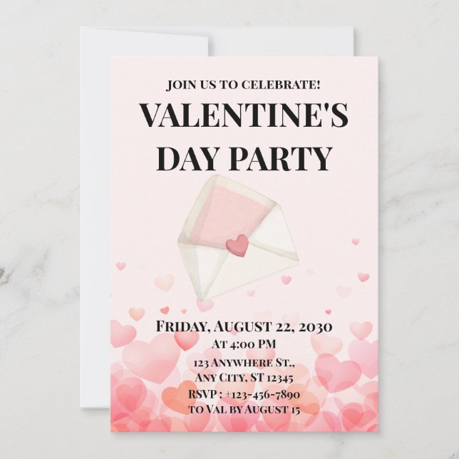 Invitación Día de San Valentín del Corazón (Anverso)