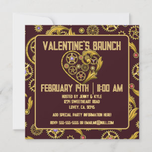 Invitación Día de San Valentín del corazón de los engranajes