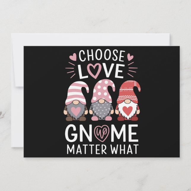 Invitación Día de San Valentín elegir amor Gnome Matar Qué (Anverso)