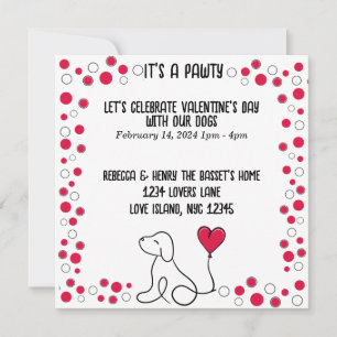 Invitación Día de San Valentín Fiesta de perros en el Día de 