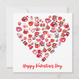 Invitación Día de San Valentín Forma de corazón de amor Diseñ