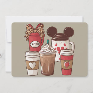Invitación Día de San Valentín Latte Divertido Amante del Caf