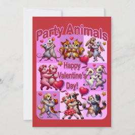 Invitación Día de San Valentín Parejas Bailando "Animales de 