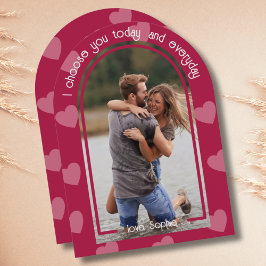 Invitación Día de San Valentín rosado caliente de la foto de 